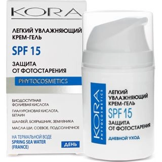 Кора крем гель для лица Защита от фотостарения SPF 15 дневной уход Крем в Казахстане, интернет-аптека Рокет Фарм