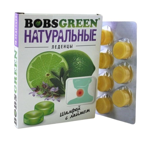 BobsGreen шалфей с лаймом Леденцы в Казахстане, интернет-аптека Aurma.kz