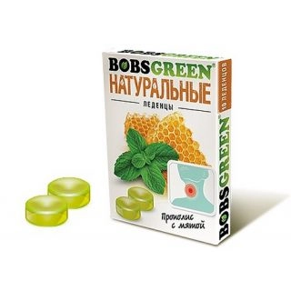 БобсГрин BobsGreen прополис с мятой Леденцы в Казахстане, интернет-аптека Aurma.kz