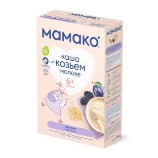 Каша Мамако овсяная на козьем молоке с черносливом (с 6 месяцев)  в Казахстане, интернет-аптека Aurma.kz