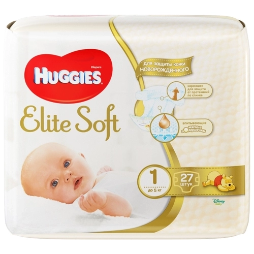 Huggies Elite Soft 1  Подгузники в Казахстане, интернет-аптека Aurma.kz