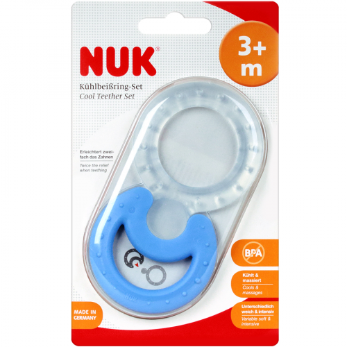Кольцо зубное/прорезыватель Нук Nuk двойное Стандарт+Софт 10256225  в Казахстане, интернет-аптека Aurma.kz