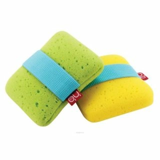 Мочалка Хеппи Бейби Happy Baby Sponge+ с эластичным фиксатором на руку 35004 желтая _ _ №1