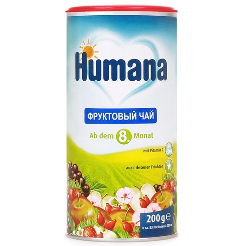 Чай Хумана Humana фруктовый с 8 месяцев Клетчатка в Казахстане, интернет-аптека Рокет Фарм