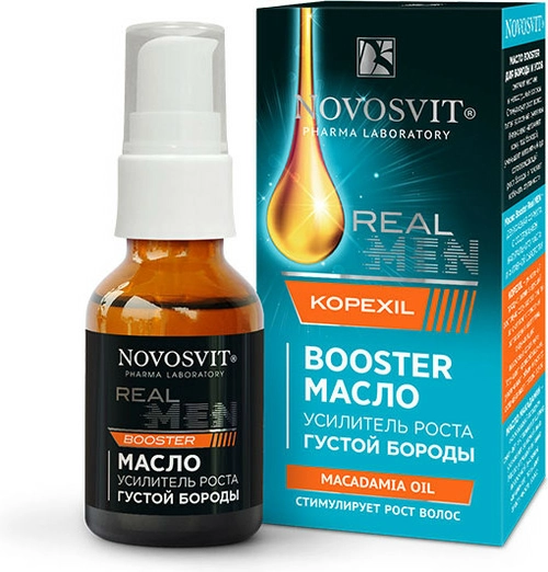 Новосвит Novosvit Real Men Booster Масло усилитель роста густой бороды Масло в Казахстане, интернет-аптека Рокет Фарм