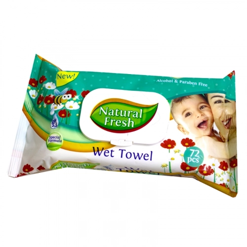 Natural fresh wet towel детские Салфетки в Казахстане, интернет-аптека Aurma.kz