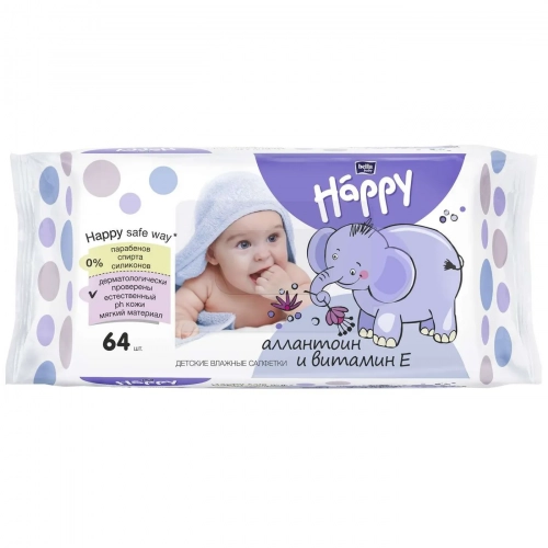 Влажные салфетки Bella Baby Happy с витамином Е и аллантоином  в Казахстане, интернет-аптека Aurma.kz