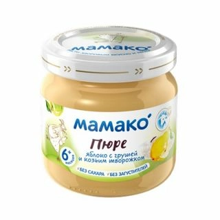 Пюре Мамако из яблок с грушей и козьим творожком с 6 месяцев _ 80г