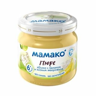 Пюре Мамако из яблок с бананом и козьим творожком с 6 месяцев _ 80г 