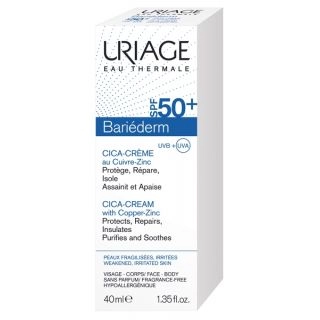 Урьяж Uriage Bariederm Cica крем восстанавливающий с Cu-Zn SPF 50+ 6548 Крем в Казахстане, интернет-аптека Рокет Фарм