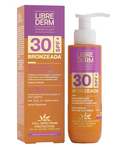 Librederm Bronzeada Full Spectrum Anti-Age SPF30 Крем в Казахстане, интернет-аптека Рокет Фарм