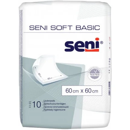 Пеленки гигиенические Seni Soft Basic 60 см х 60 см  в Казахстане, интернет-аптека Aurma.kz