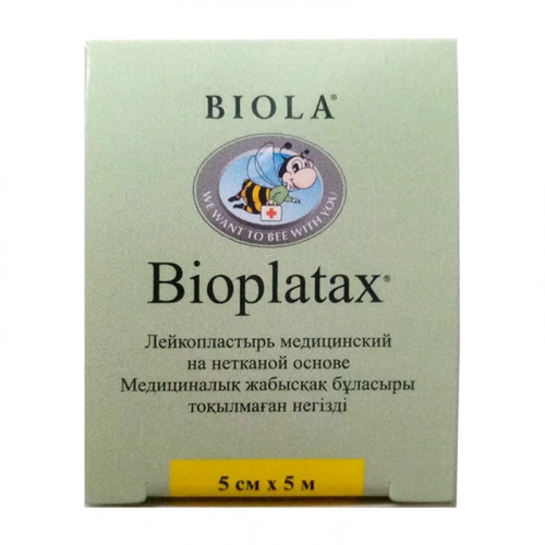 Лейкопластырь Bioplatax фиксирующий на нетканной основе 5 см х 500 см  в Казахстане, интернет-аптека Aurma.kz