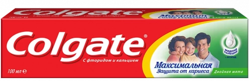 Colgate Максимальная защита от кариеса Двойная мята Паста в Казахстане, интернет-аптека Рокет Фарм