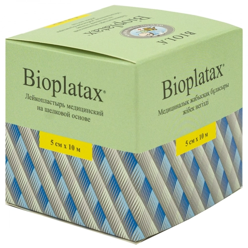 Лейкопластырь 5см х 10м Bioplatax фиксирующий на шелковой основе  в Казахстане, интернет-аптека Aurma.kz