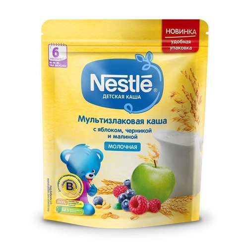 Nestle молочная мультизлаковая яблоко черника малина с 6 месяцев _ 220г 