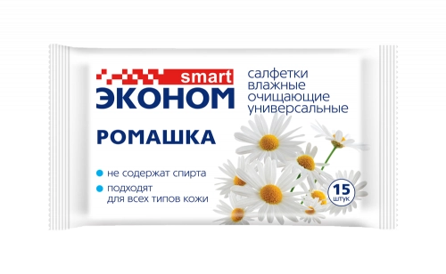 Влажные салфетки Эконом Smart ромашка  в Казахстане, интернет-аптека Aurma.kz