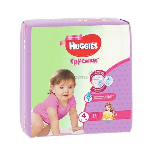 Подгузники Хаггис Huggies Little Walkers 4 Girl (9-14кг) трусики Подгузники в Казахстане, интернет-аптека Aurma.kz