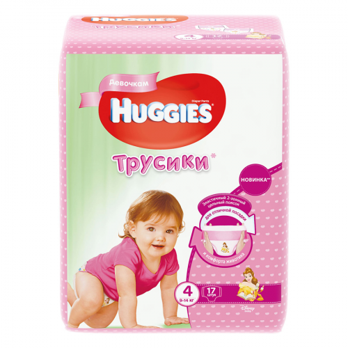 Подгузники Хаггис Huggies Little Walkers 4 Girl (9-14кг) трусики Подгузники в Казахстане, интернет-аптека Aurma.kz