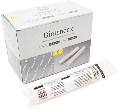 Бинт Biotendax марлевый стерильный 14 см х 7 м (24*20 см)  в Казахстане, интернет-аптека Aurma.kz