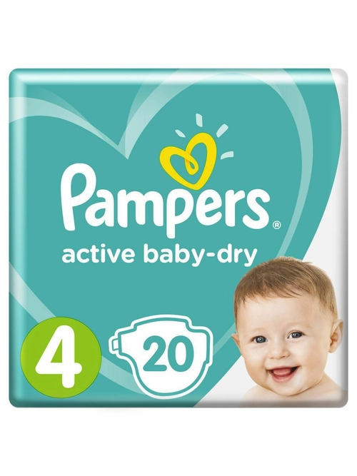 Pampers 4 Active Baby-dry (9-14кг) Подгузники _ №20