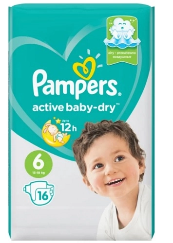 Pampers 6 Active Baby-dry (13-18кг) Подгузники _ №16