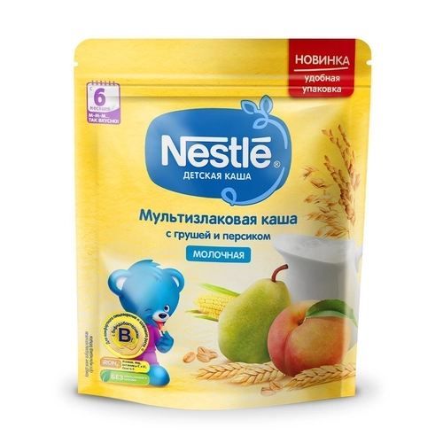 Nestle молочная мультизлаковая с грущей и персиком с 6 месяцев _ 220г 