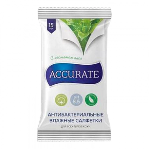 Салфетки Accurate Алоэ антибактериальные   в Казахстане, интернет-аптека Aurma.kz