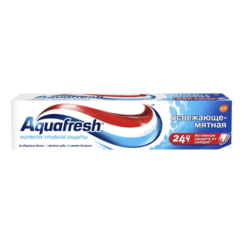 Aquafresh Тройная защита Освежающе-мятная Паста в Казахстане, интернет-аптека Aurma.kz