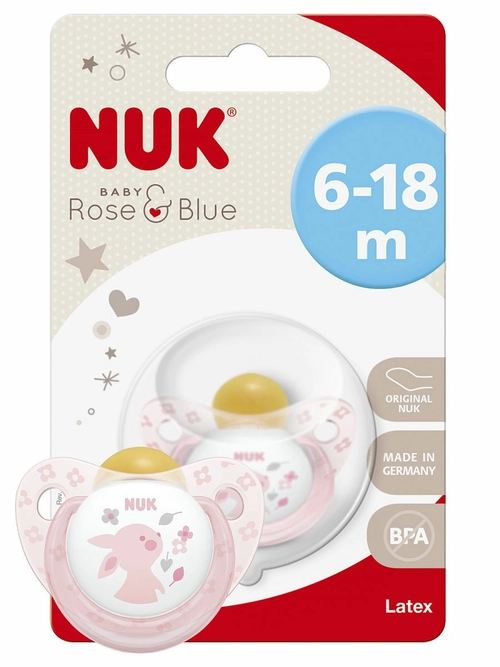 Nuk пустышка латексная Rose&Blue 6-18мес Пустышки латексные