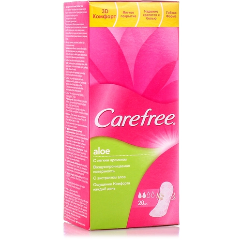 Прокладки Carefree с алоэ ежедневные  в Казахстане, интернет-аптека Aurma.kz