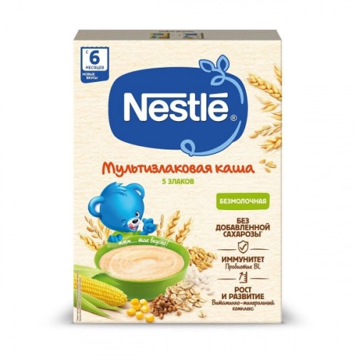 Каша Nestle безмолочная 5 злаков (с 6 месяцев)  в Казахстане, интернет-аптека Aurma.kz