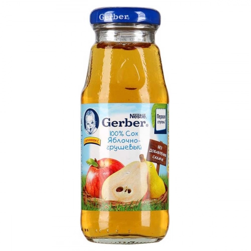 Сок Gerber яблоко груша (с 4 месяцев)  в Казахстане, интернет-аптека Aurma.kz