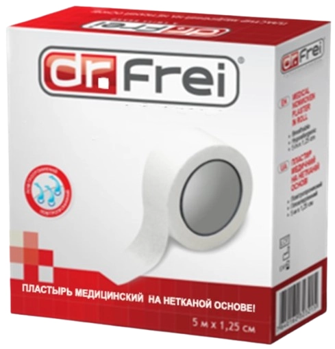 Лейкопластырь Dr.Frei на нетканной основе 5 м × 1.25 см в Казахстане, интернет-аптека Aurma.kz