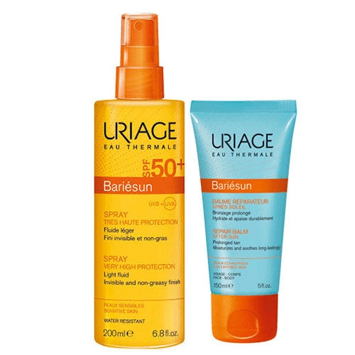 Урьяж Uriage Набор Bariesun SPF50+ спрей для лица и тела с тонким ароматом 200мл + Bariesun после загара восстанавливающий бальзам для тела 50мл 8160 Набор в Казахстане, интернет-аптека Рокет Фарм