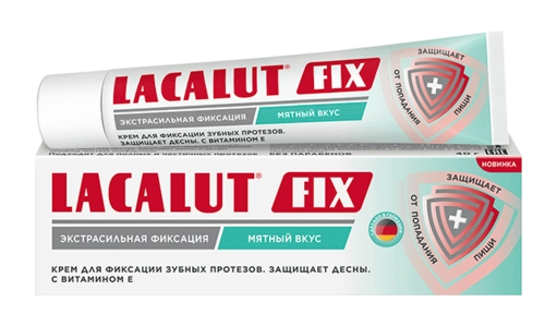 Крем для фиксации зубных протезов Лакалют Lacalut FIX мятный вкус Крем в Казахстане, интернет-аптека Aurma.kz