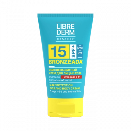 Librederm Bronzeada с Омега 3-6-9 и термальной водой SPF15 Крем в Казахстане, интернет-аптека Рокет Фарм