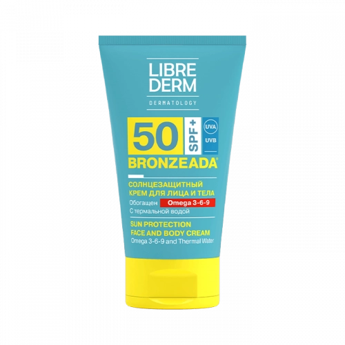 Librederm Bronzeada с Омега 3-6-9 и термальной водой SPF50 Крем в Казахстане, интернет-аптека Рокет Фарм