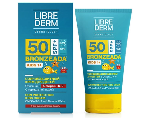 Librederm Bronzeada с Омега 3-6-9 и термальной водой SPF50+ для детей Крем в Казахстане, интернет-аптека Рокет Фарм