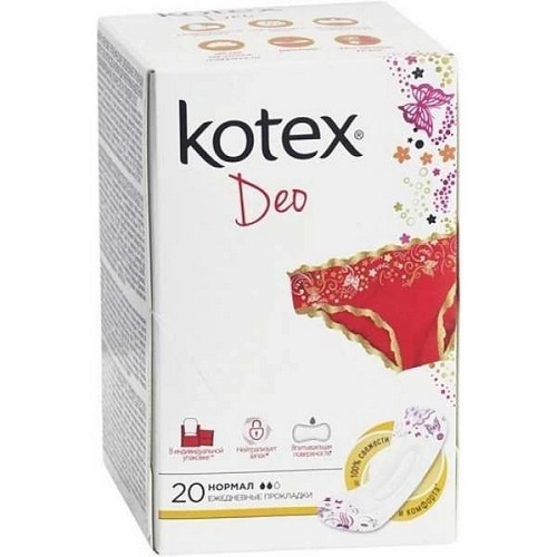 Прокладки Котекс Kotex Normal Deo ежедневные Прокладки в Казахстане, интернет-аптека Рокет Фарм