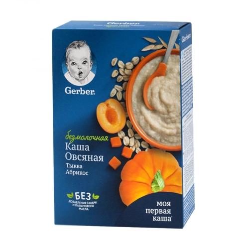 Каша Gerber безмолочная овсяная тыква абрикос (с 5 месяцев)  в Казахстане, интернет-аптека Aurma.kz