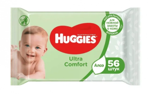 Huggies влажные салфетки Ultra Comfort Aloe  в Казахстане, интернет-аптека Aurma.kz