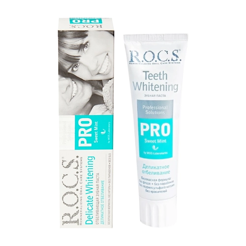 Паста зубная РОКС R.O.C.S. Pro Деликатное отбеливание Sweet mint  в Казахстане, интернет-аптека Aurma.kz