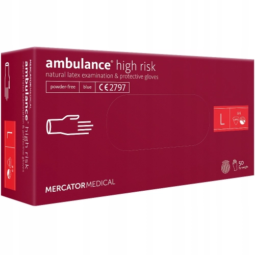 Перчатки латексные Ambulance High Risk Перчатки в Казахстане, интернет-аптека Aurma.kz