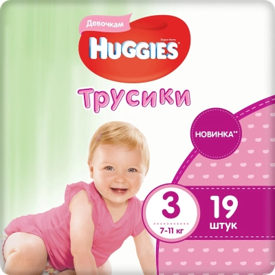 Подгузники Huggies 3 Girl трусики (7-11 кг) в Казахстане, интернет-аптека Aurma.kz