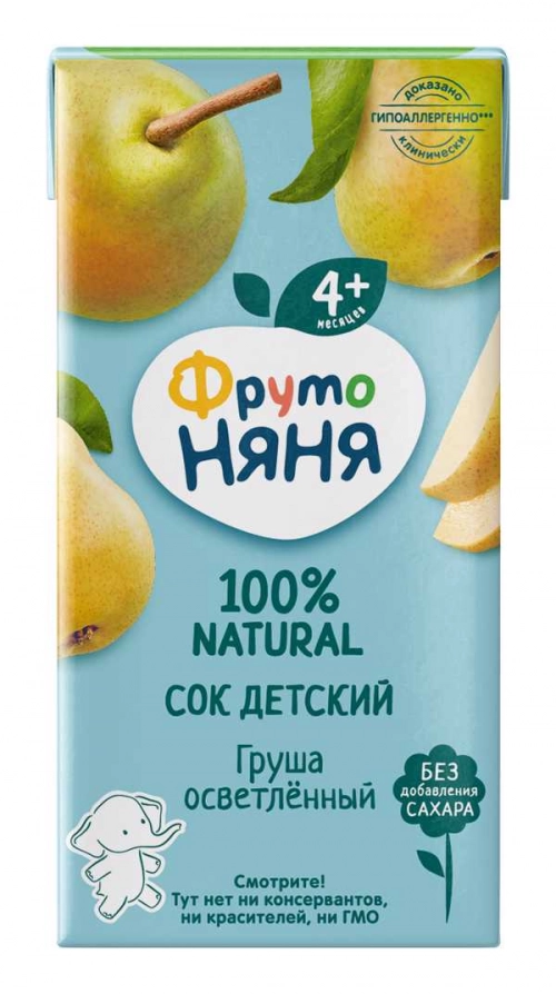 Сок ФрутоНяня груша осветленный без сахара (с 4 месяцев)  в Казахстане, интернет-аптека Aurma.kz