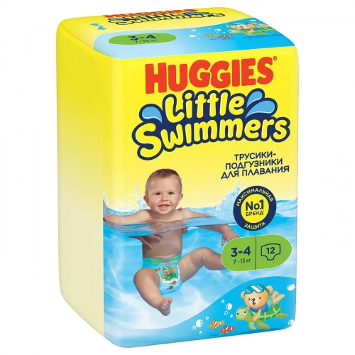 Подгузники Huggies Little Swimmers для плавания (7-15 кг) размер 3-4  в Казахстане, интернет-аптека Aurma.kz