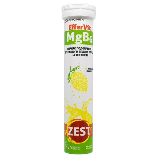 ЗЕСТ ЕфферВит MgB6 ZEST EfferVit MgB6 Таблетки в Казахстане, интернет-аптека Aurma.kz