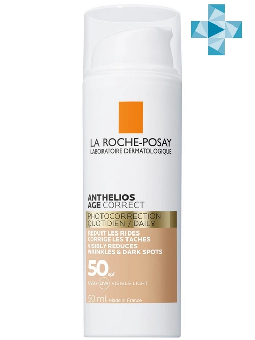 Ля Рош-Позе La Roche-Posay Anthelios Age Correct Средство для лица антивозрастное солнцезащитное против морщин и пигментации SPF50 Крем в Казахстане, интернет-аптека Рокет Фарм