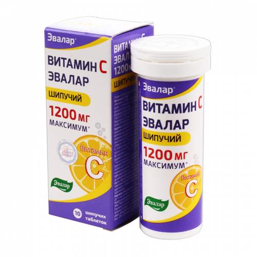 ЭВАЛАР Витамин С 1200мг Шипучий 10 таблеток  в Казахстане, интернет-аптека Aurma.kz